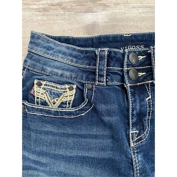 Vigoss Capri Heritage Fit Jeans Cropped Bling Women Size 4 - Picture 3 of 8